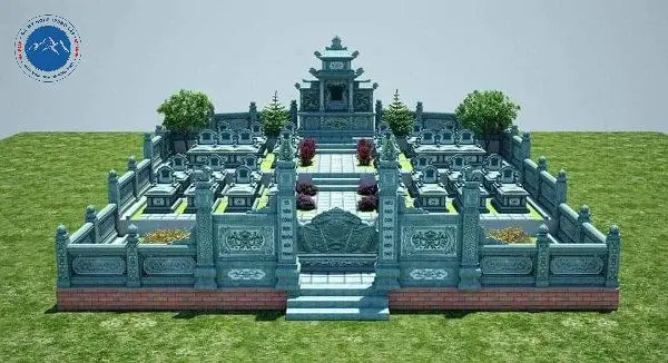 Bậc thềm đá nguyên khối dẫn lối vào khu thờ tổ tiên