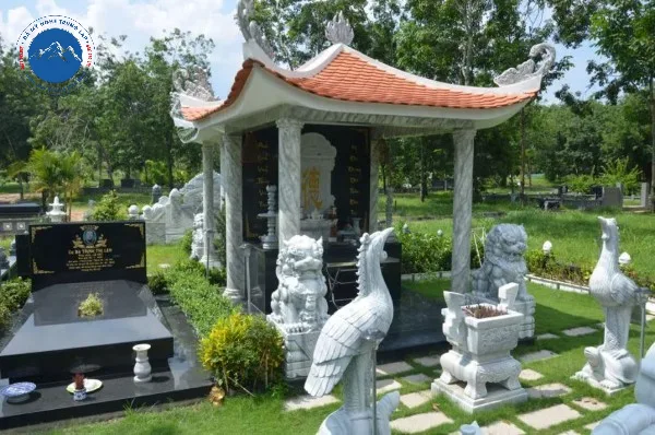 Cận cảnh hoa văn hiện đại trên mẫu nhà mồ đá đẹp