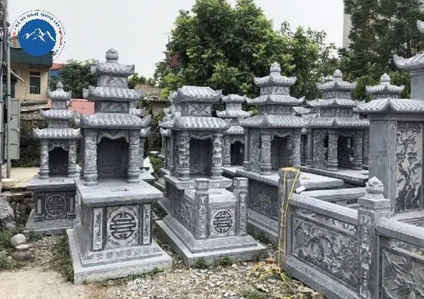 Công trình mộ đá 3 mái giật cấp ba lớp uy nghiêm trang trọng