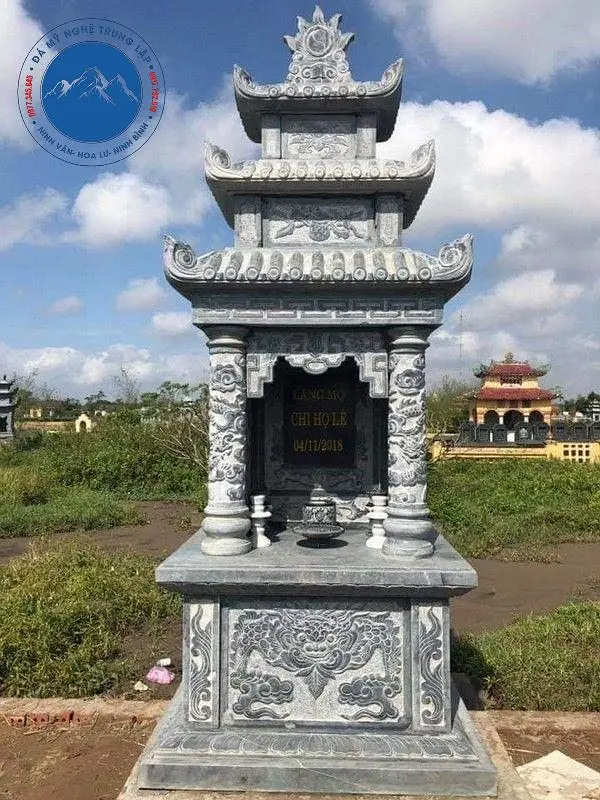 Công trình mộ đá 3 mái hoàn thiện lắp đặt tận nơi chắc chắn