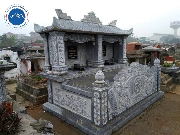 Công trình mộ đá đôi chạm rồng phượng uy nghiêm sang trọng