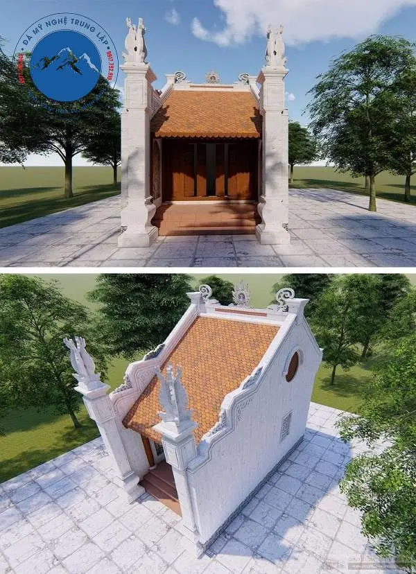 Công trình nhà mồ đá xanh Trung Lập thiết kế độc đáo