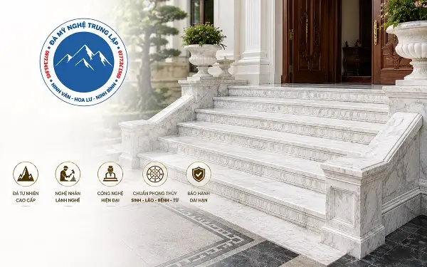 Đá Mỹ Nghệ Trung Lập - Đơn vị thi công bậc thềm đá trắng uy tín, lâu năm