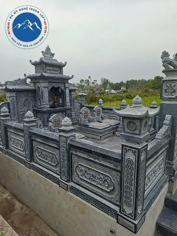 Mẫu mộ đá đôi liền khối đẹp mắt dành cho các cặp đôi