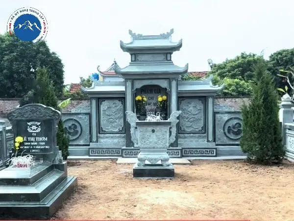 Khu lăng lăng thờ chung 2 mái đá xanh đen truyền thống