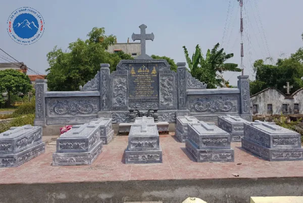 Khu lăng mộ kết hợp đá granite và đá xanh nguyên khối cao cấp