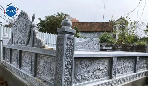 Mẫu lan can đá tứ linh chạm nổi 3D cực kỳ sống động