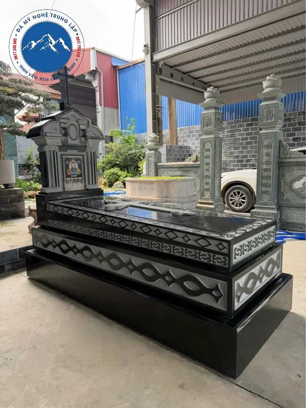 Mẫu lăng mộ Công giáo đá đen cho mọi khu lăng mộ