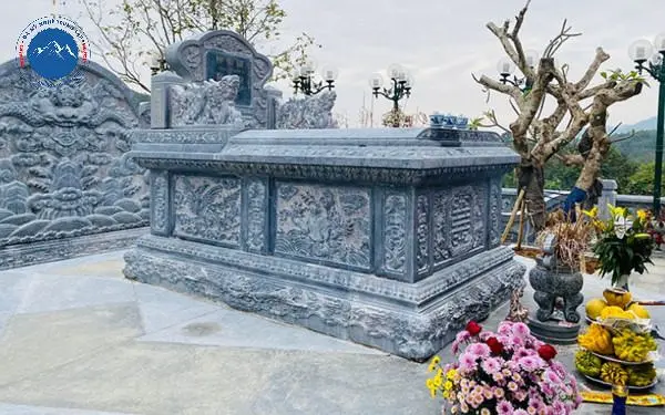 Mẫu mộ bành trơn đá xanh bền đẹp theo thời gian
