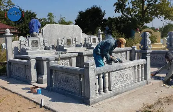 Mẫu mộ đá tự nhiên nguyên khối chuẩn thước Lỗ Ban Hải Dương