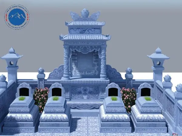 Mẫu nhà mồ 2 mái chạm rồng phượng tinh xảo
