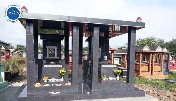 Mẫu nhà mồ đá xanh gia tộc quy mô hoành tráng lệ