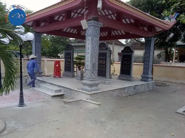 Mẫu nhà mồ đá xanh hiện đại chạm sen cực tinh xảo