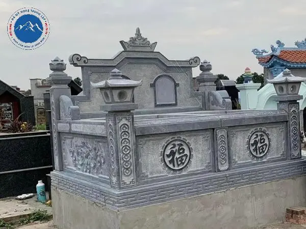 Mộ đá đôi trơn hiện đại phong cách tối giản trang nghiêm
