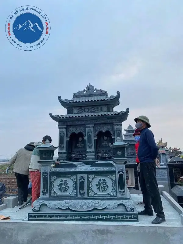 Mộ đá đôi tự nhiên 100% không chắp vá nối