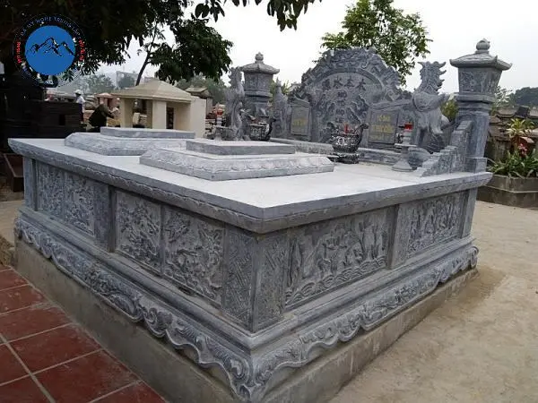 Mộ đôi thiết kế theo yêu cầu kích thước chuẩn phong thủy