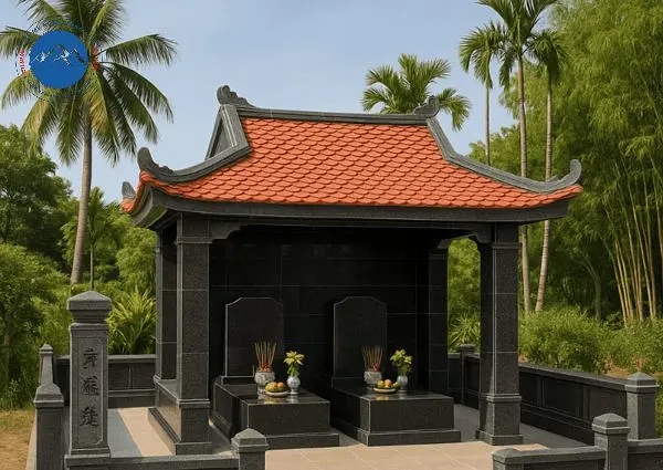 Nhà mồ đá đen Công giáo khắc hình quyển kinh thánh