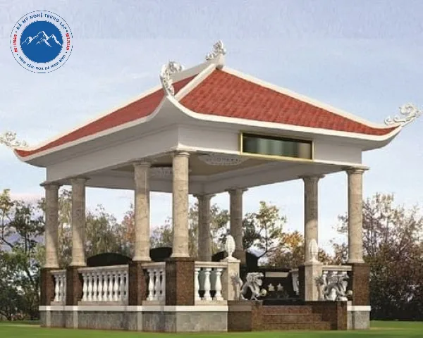 Nhà mồ đá hiện đại lắp đặt hoàn thiện tại nghĩa trang