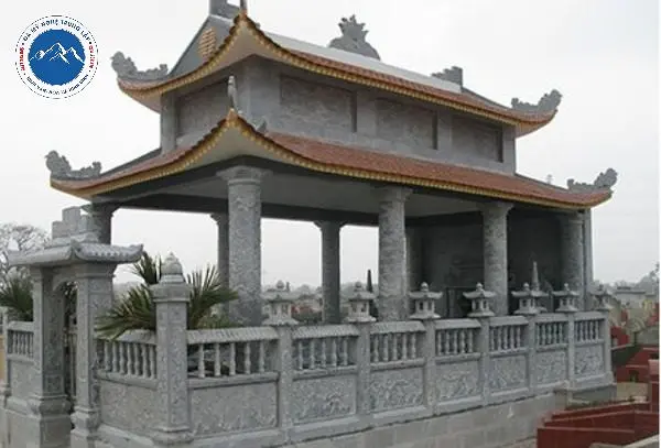 Nhà mồ đá xanh chạm rồng phượng thủ công đường nét sắc