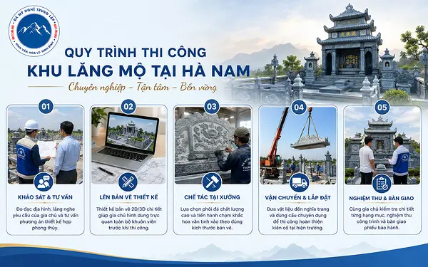 Quy trình thi công khu lăng mộ tại Hà Nam chuyên nghiệp của Đá Mỹ Nghệ Trung Lập