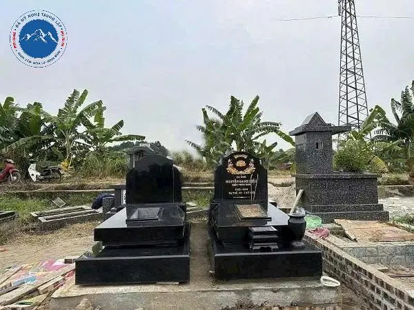 Thi công khu mộ gia tộc đá granite bền đẹp Sơn Động