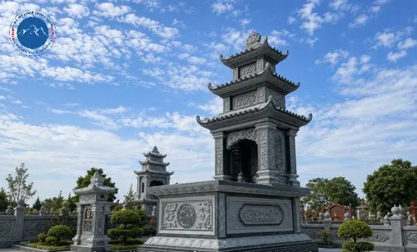 Thiết kế mộ đá xanh đen 3 mái bóng loáng bền đẹp trường tồn