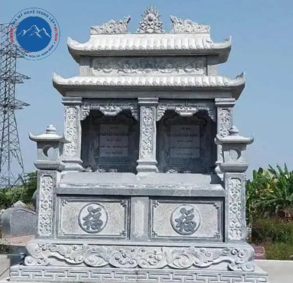 Thiết kế mộ đôi chữ cách điệu nghệ thuật tại nghĩa trang