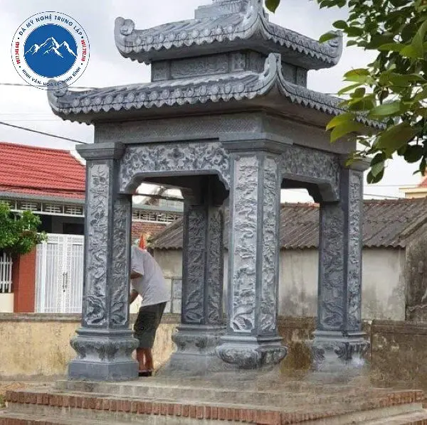 Thiết kế nhà mồ đá xanh mái vòm trang nghiêm bề thế