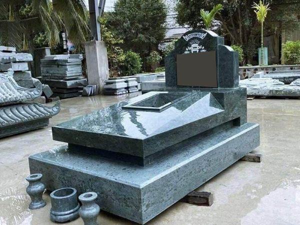 Bia mộ đá granite xám thiết kế tối giản hiện đại đẹp