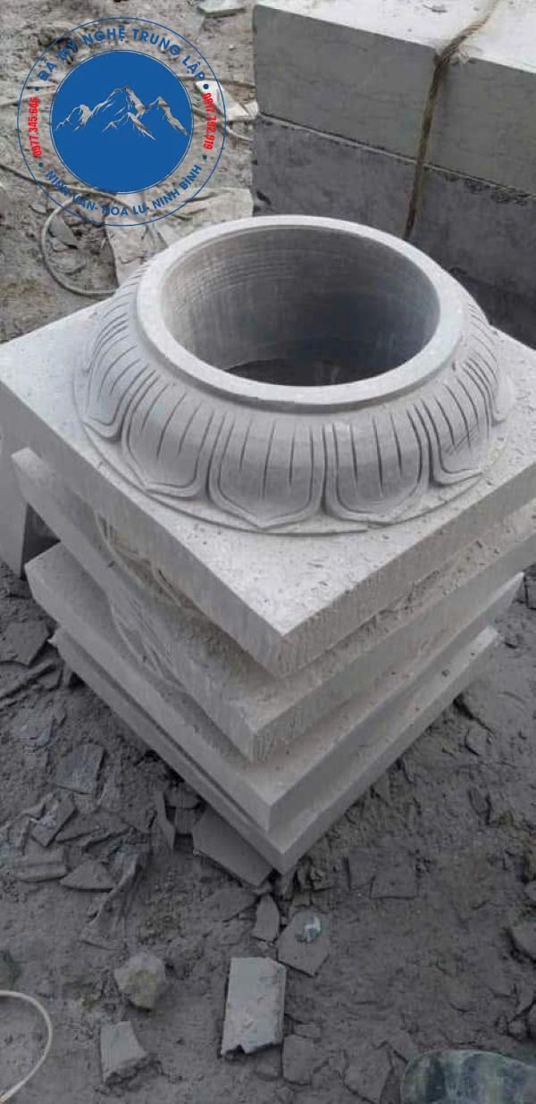 Bộ đá kê cột nguyên khối bàn giao tại Thiên Trường