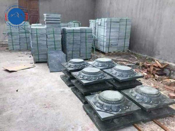 Chân tảng đá xanh rêu cao cấp kê cột đồng trụ