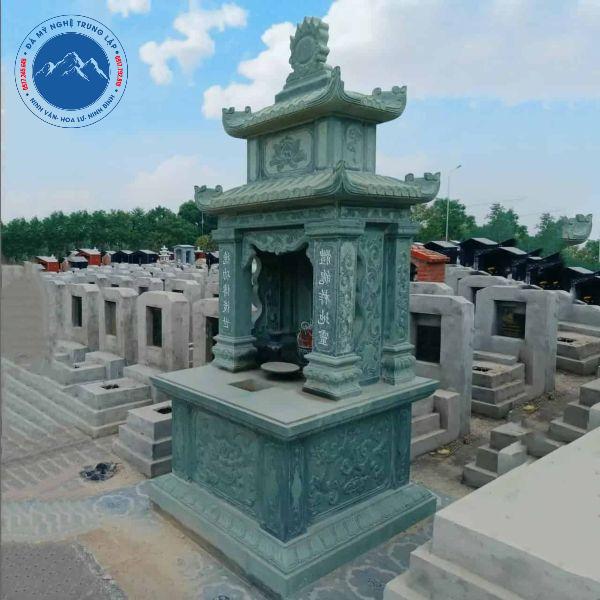 Công trình mộ đôi hai mái đá xanh Thanh Hóa cao cấp
