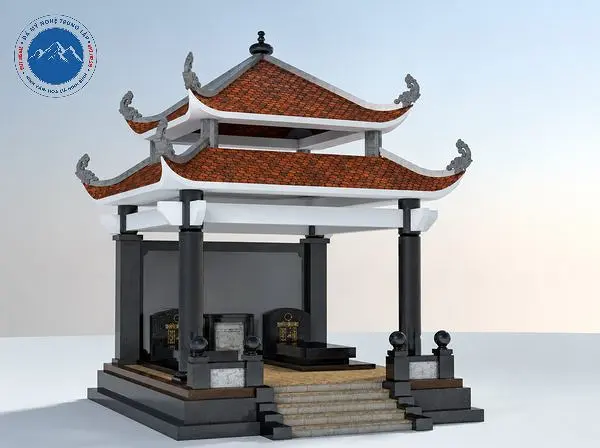Công trình nhà mồ đá đen hai mái đao sang trọng