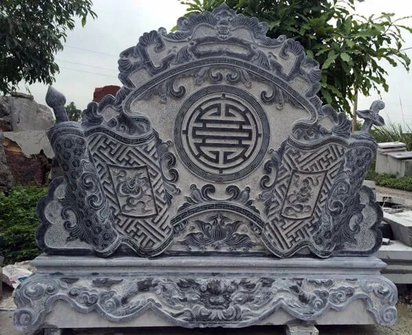 Mẫu cuốn thư đá khắc chữ Phúc – Lộc – Thọ tinh tế