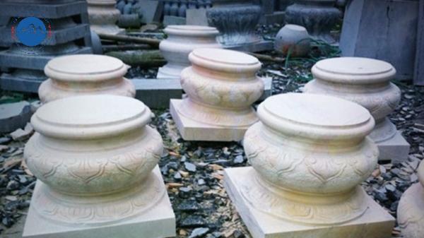 Đá kê chân cột tròn bề mặt nhẵn mịn tinh tế