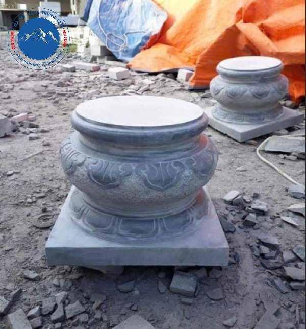 Đá kê cột dáng bồng cao cho công trình đình chùa cổ