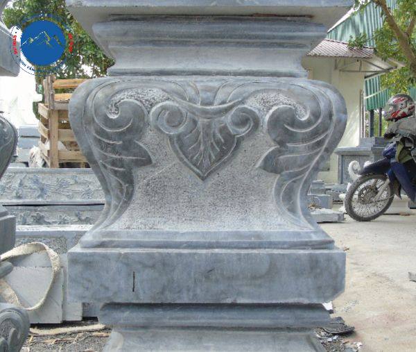 Đế đá vuông kê cột đá khối tự nhiên trường tồn
