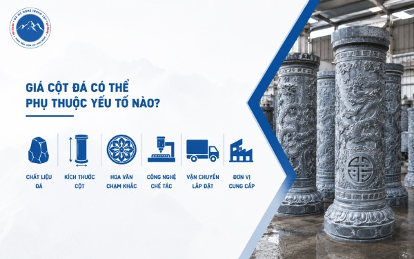 Giá cột đá có thể phụ thuộc yếu tố nào?