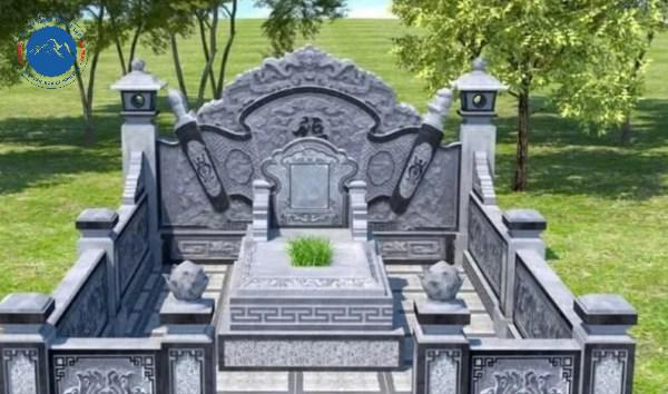 Hình ảnh mộ đá chạm khắc hoa văn tinh xảo