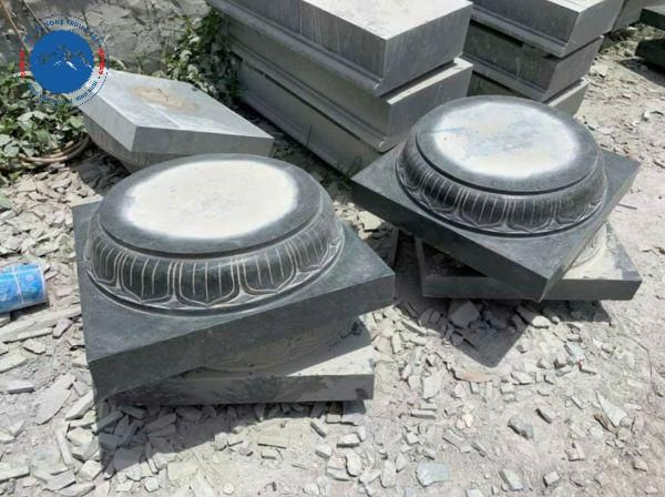 Hình ảnh thực tế chân tảng đá bẹt kê cột hiên