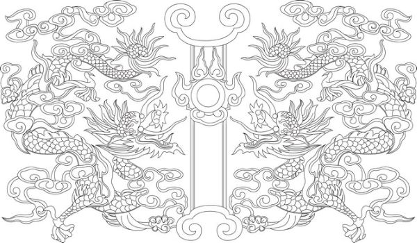 Họa tiết lưỡng long chầu nguyệt