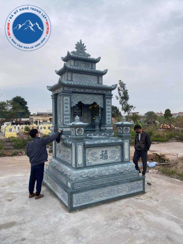 Khu lăng mộ gia đình đá xanh rêu cao cấp