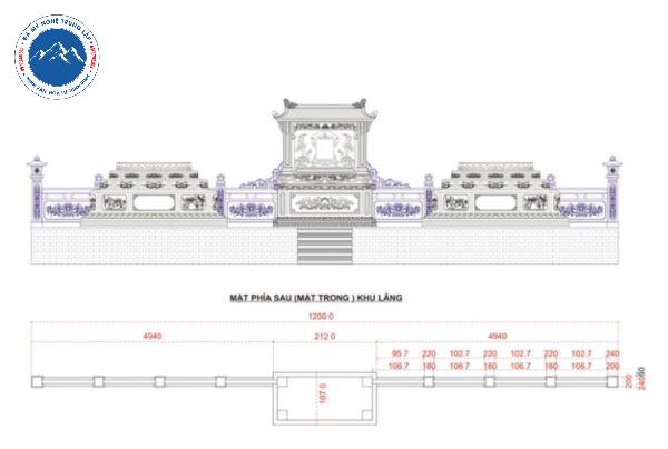 Kích thước dùng cho cổng công trình thờ tự