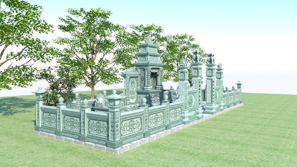 Kích thước khu lăng mộ gia đình là bao nhiêu?