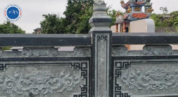 Lan can đá lăng mộ chạm đầm sen sinh động bắt mắt