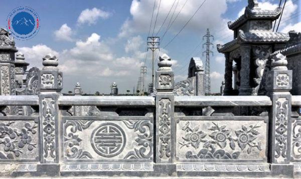 Lan can đá xanh đen họa tiết hoa sen cổ truyền thống