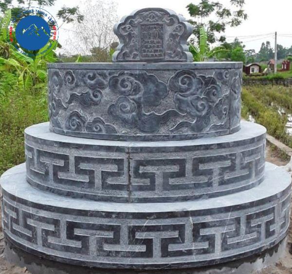 Lắp đặt mộ tròn đá xanh rêu chuẩn kích thước