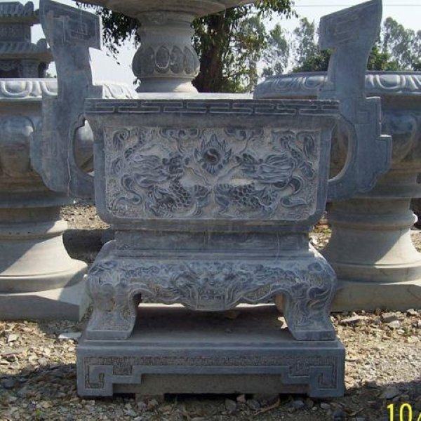 Lư hương đá vuông kích thước lớn cho đình chùa