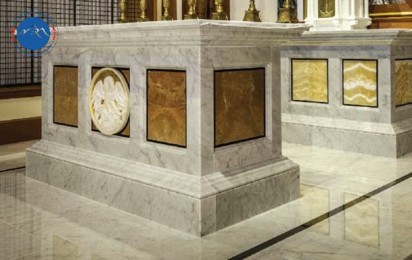 Mẫu bàn thờ bằng đá hoa cương đen kim sa cao cấp