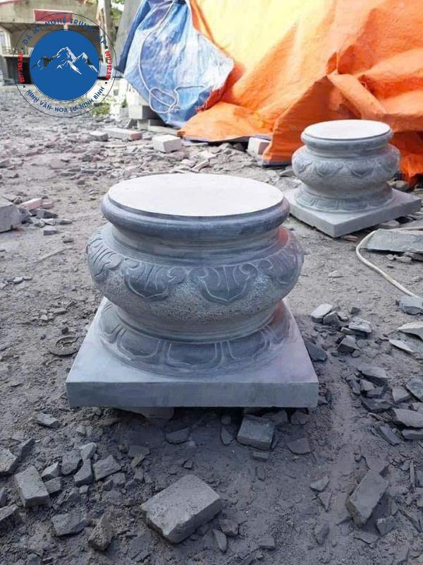 Mẫu đá kê cột gỗ dáng bồng cho cột đồng trụ